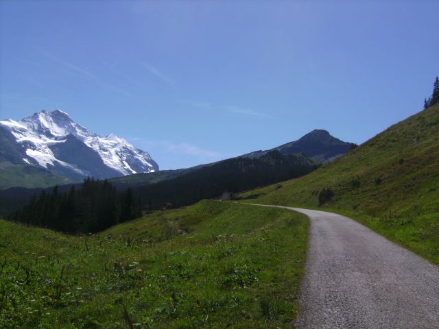 Jungfrau links, Lauberhorn rechts.