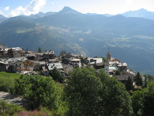 Das Dorf Torgnon, kurz vor der Abfahrt nach Antey St. Andrè.