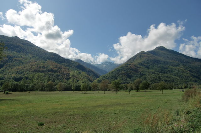 Blick aus dem Valle Pellice in das Seitental zum Rifugio