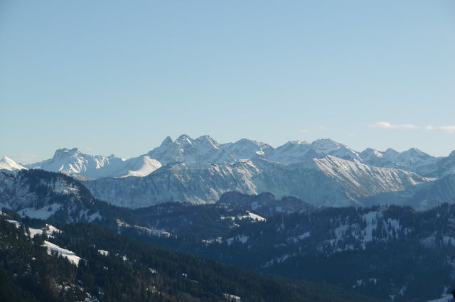 Das Allgäuer Dreigestirn in der Mitte
Mädelegabel - Trettachspitze - Hochfrottspitze