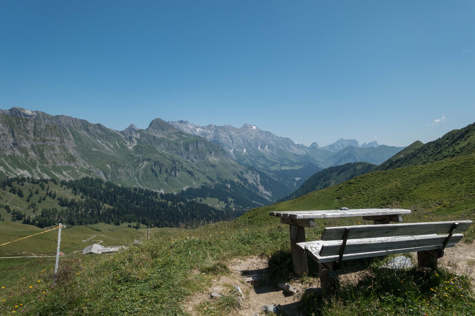 Blick ins Tal mit der Maienfelder Alp