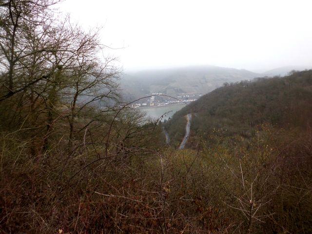 ein erster Blick ins Rheintal und auf einen Teil der zuvor zurückgelegten Strecke