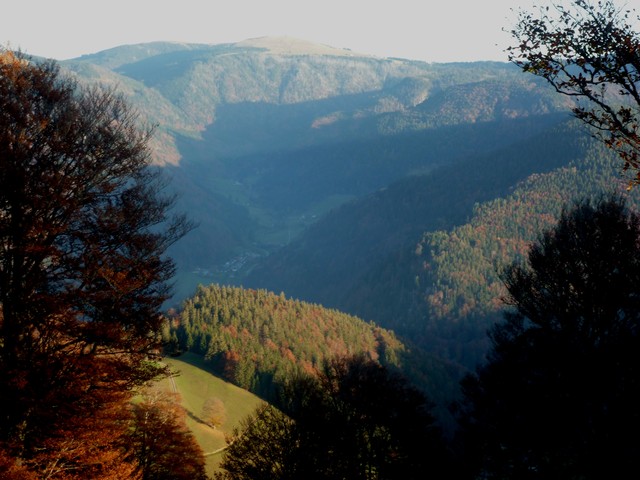 Blick vom Schauinsland übers Wilhelmer Tal zum Feldberg