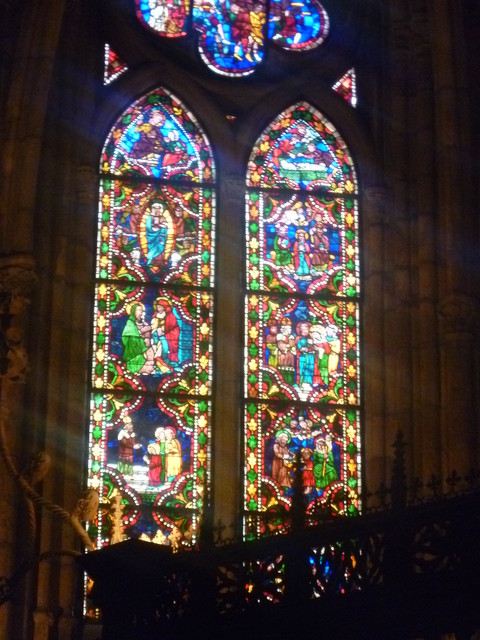 In der Kathedrale von León: Je nach Tageslicht wunderschöne Effekte des Sonnenlichts durch die Kirchenfenster. 