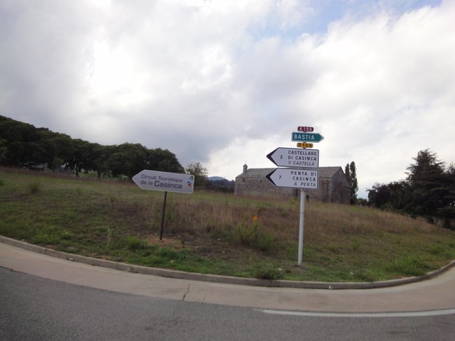 Start der Anfahrt über Castellare-di-Casinca an der Küstenstraße
