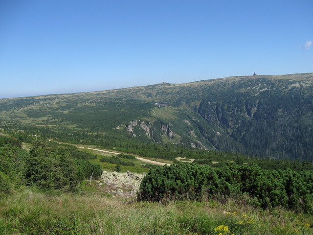Ausblicke vom Aussichtspunkt Richtung Elbfallbaude.
