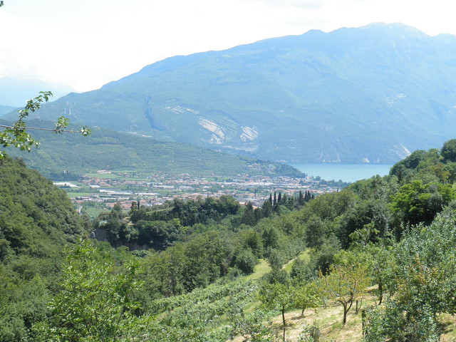Blick auf Riva und den Gardasee von der SP37 aus (Variante Südauffahrt)