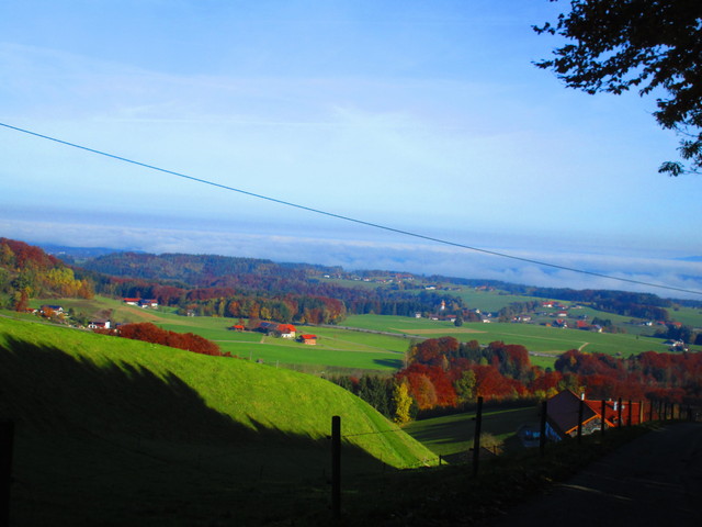Blick ins Voralpenland Richtung Oberösterreich