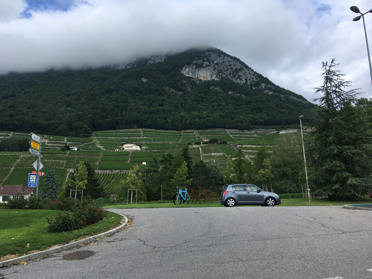 Im Rhonetal nahe des Genfer Sees - Weinbau an den Hängen