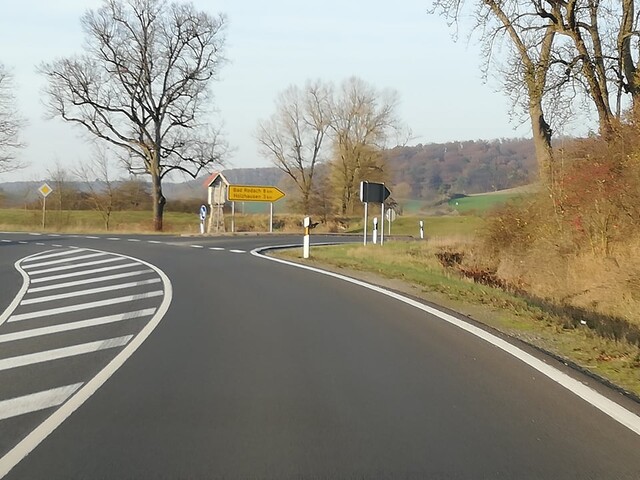 Die Abfahrt kurz nach Heldburg nach Bad Rodach.