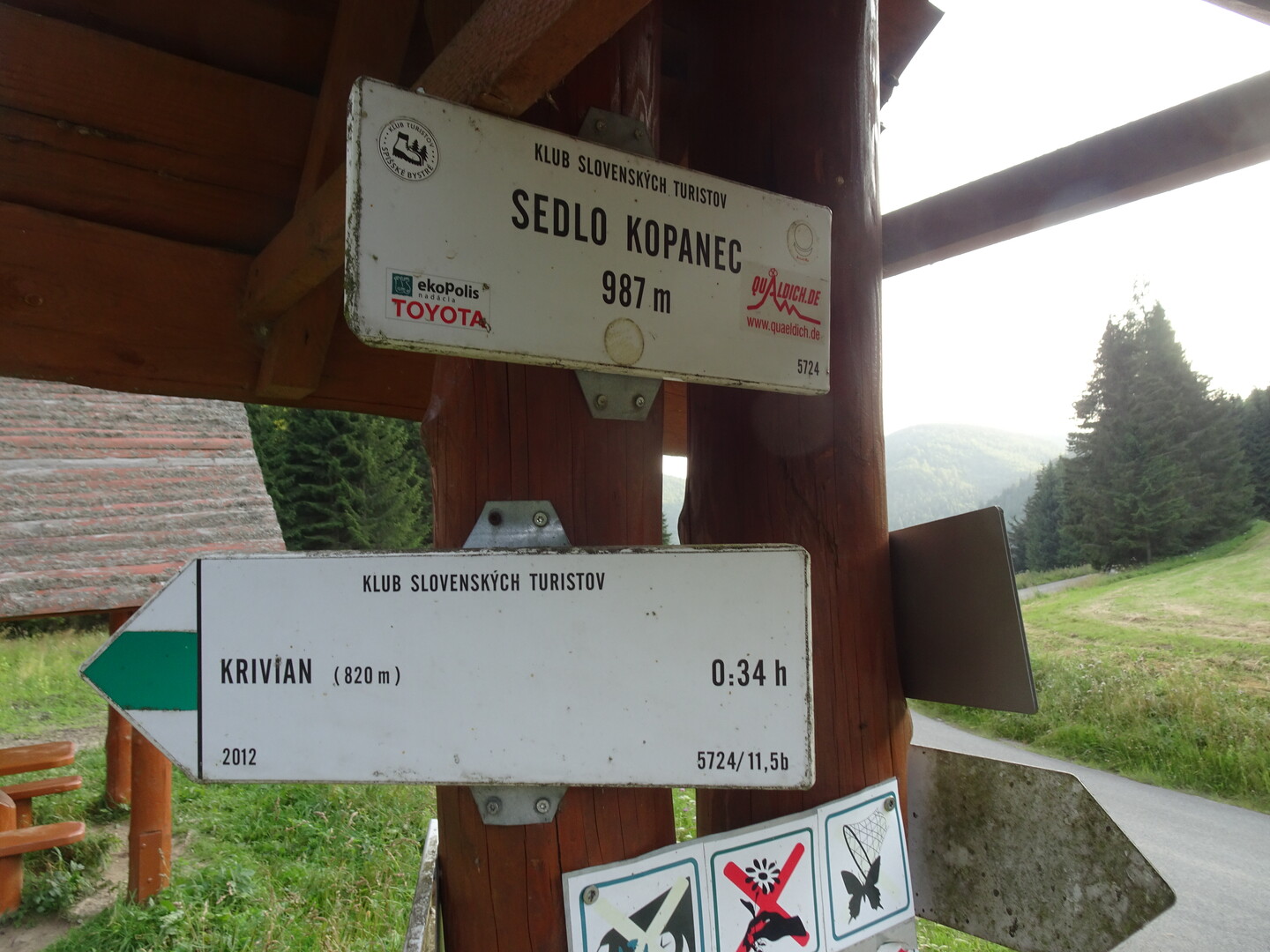 Pass-Wegweiser Sedlo Kopanec