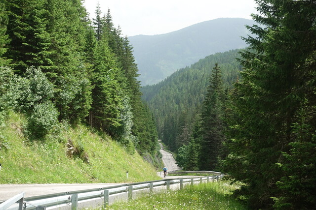 Das Steilstück der Turracherhöhe von Süden, mit Torsten.