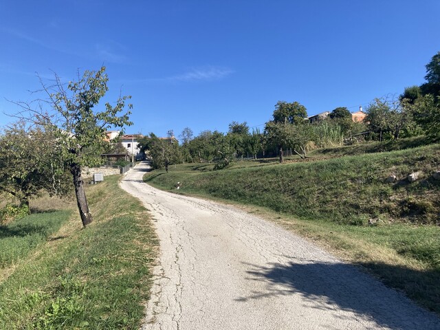 Die Westauffahrt auf das Dorf Sveti Bartol zu.