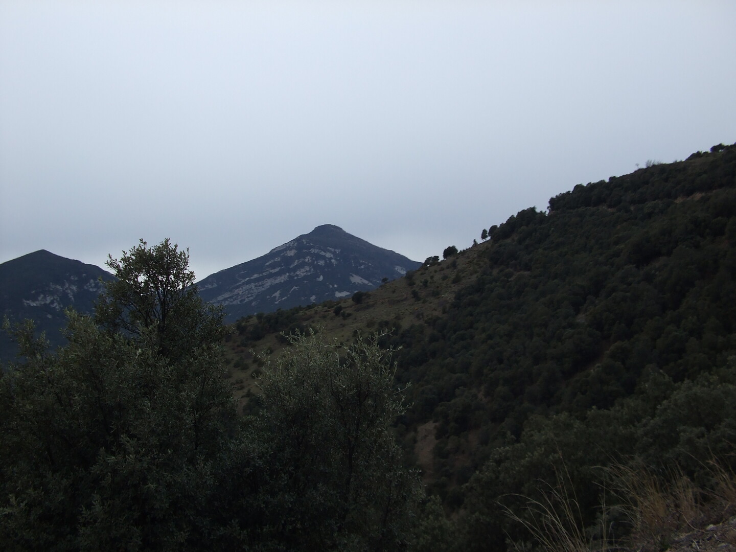 Südanfahrt: Der Berg ist vermutlich der Montmajor.