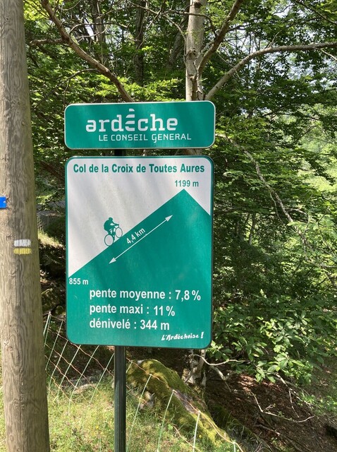 Auffahrt Col de Toutes Aures, Start bei Brücke